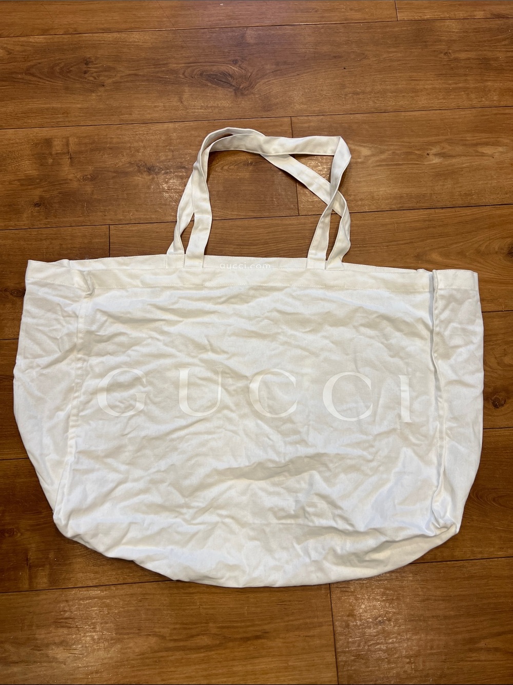 Gucci White Canvas XL Tote Dust Bag